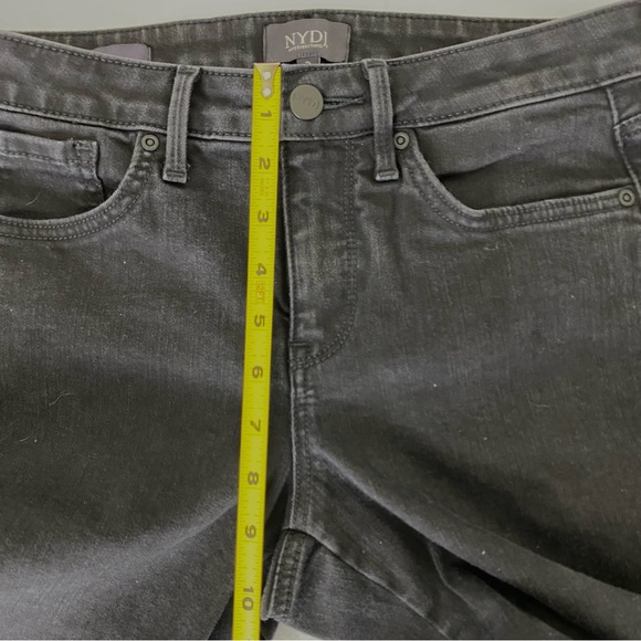NYDJ Women's Black Mid Rise Jeans Capri Crisscross Tulip Raw Hem, Size 2 - Picture 8 of 16